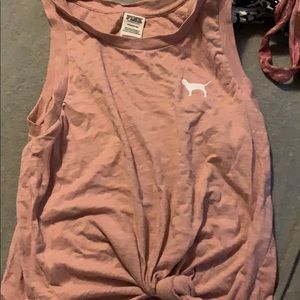pink brand tank top colored pink